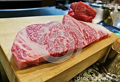 Premium legendary top grade Kobe matsusaka Japanese beef A5 Stock Photo