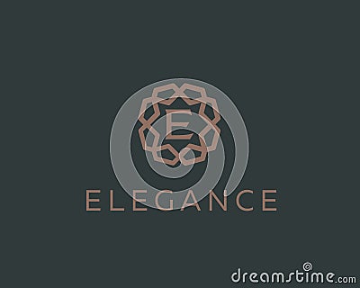 Premium letter E logo icon vector design. Luxury jewelry frame gem edge logotype. Print monogram initials stamp sign Vector Illustration