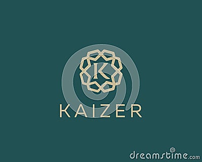 Premium letter K logo icon vector design. Luxury jewelry frame gem edge logotype. Print monogram initials stamp sign Vector Illustration