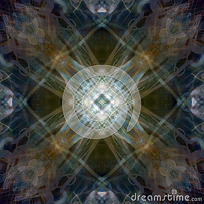 Premium Light Code Mandala Technology Pattern Tile Pavement Magic Summer Night Star Stock Photo