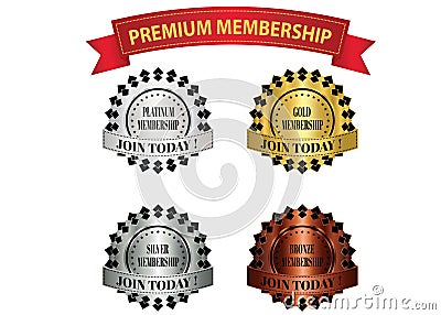 Premium membership badges Vector Illustration