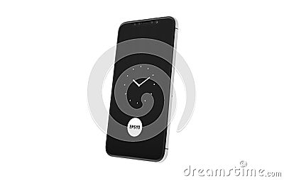 Premium mobile white phone screen mock up template. Modern smartphone mockup, EPS10 Stock Photo