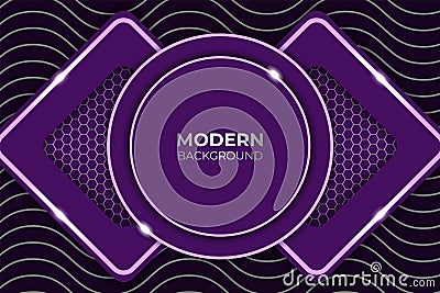 Premium Modern Elegant Purple Background with Glow Circle Vector Illustration