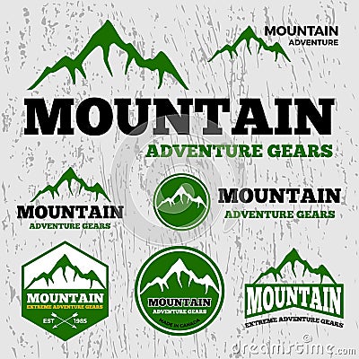 Premium mountain adventure vector logo template Vector Illustration