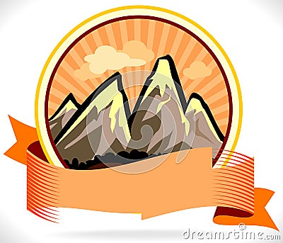 Premium - Mountain Label Vector Illustration