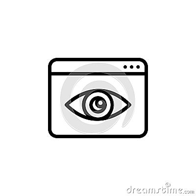 Premium observation and monitoring icon or logo in line style. Vector Illustration