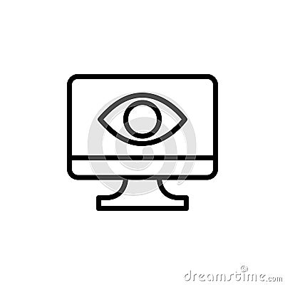 Premium observation and monitoring icon or logo in line style. Vector Illustration