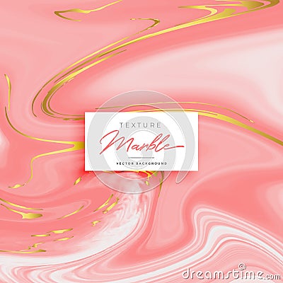 Premium pink marble texture background with golden shades Vector Illustration