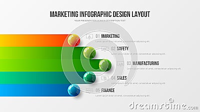 Premium quality advertising analytics presentation vector illustration template. Data visualization creative design layou Vector Illustration