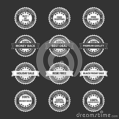 Premium Quality Badges Set Vector Illustration