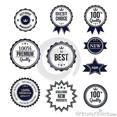 Premium quality best choice labels set Vector Illustration