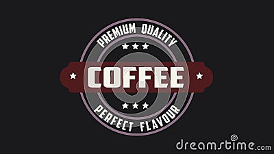 Premium quality coffee perfect flavour word illustration use for landing page,website, poster, banner, flyer, background,label, Cartoon Illustration