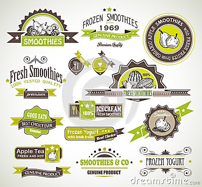 Premium quality collection of Fruits Smoothies, Vector Illustration