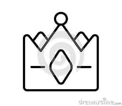 Premium quality crown single isolated icon with outline style Vector Illustration