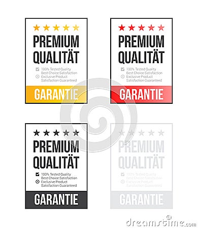 Premium Quality German Stickers Set Vector Illustration
