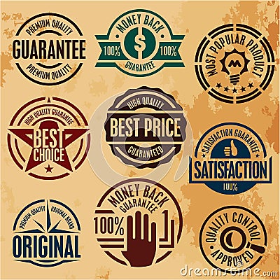 Premium quality guarantee stamps Vector Illustration