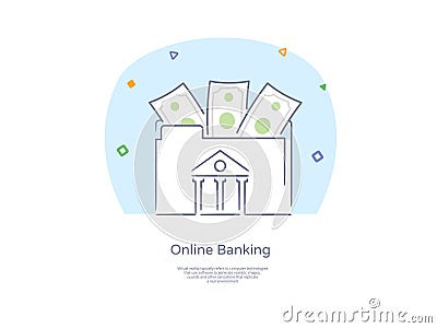 Premium Quality Hand drawn Line Icon And Concept Set: People sending and receiving money, Online banking theme, Banking Vector Illustration