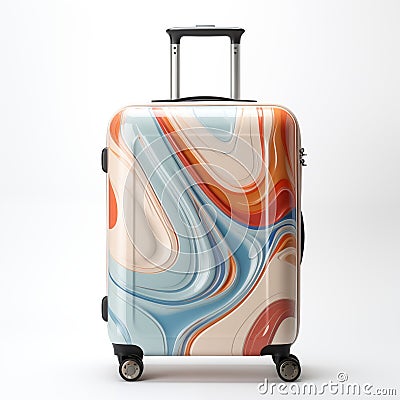 A premium quality hardside spinner Luggage colorful on white background Stock Photo