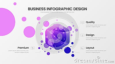 4 option hexahedron analytics vector illustration template. Business data visualization design layout. Statistics infographic. Vector Illustration