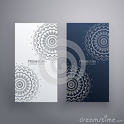 Premium set of mandala card designs Vector Illustration