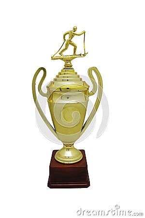 Premium sports cup on white isolated background Winning gold trophy cups and sports awards Cartoon Illustration