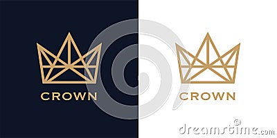 Premium style abstract crown logo. Royal king icon Vector Illustration