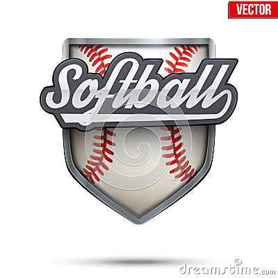 Premium symbol of Softball label Vector Illustration