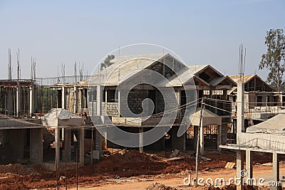 Premium Villa Under Construction Stock Photo