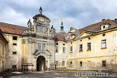 Premonstratensian baroque monastery and castle, Doksany near Litomerice, Czech republic Editorial Stock Photo