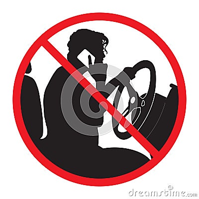 Don't drive while phone symbol Stock Photo