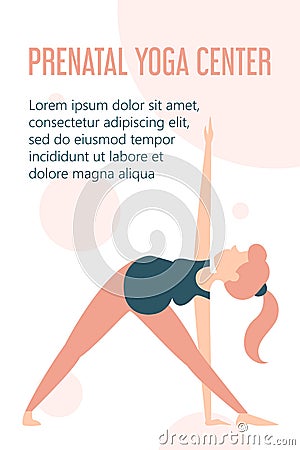 Prenatal yoga center advertising on the web banner Stock Photo