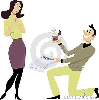 Prenuptial agreement Vector Illustration