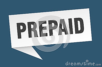 prepaid banner. prepaid speech bubble. Vector Illustration