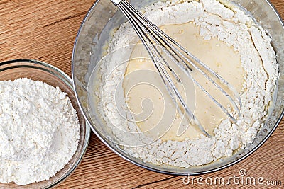 Preparation dough and flour Stock Photo