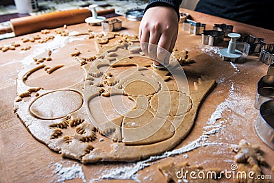 Preparation of gingerbread cookies Stock Photo