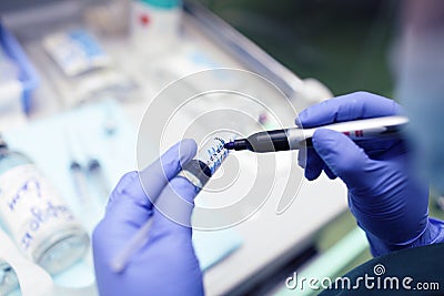 Preparation for a medical procedure. Stock Photo