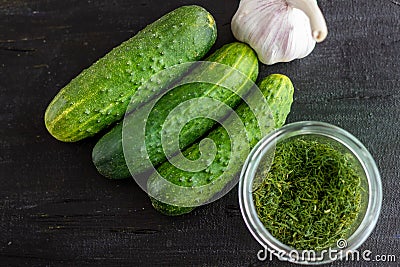 Preparation of pickled cucumbers Stock Photo