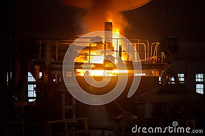 Preparation of steel for casting and making castings Stock Photo