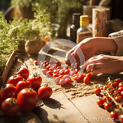 Preparation of tomato seeds for sowing on the table Stock Photo
