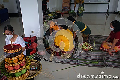 Preparations for Nyepi Day Editorial Stock Photo