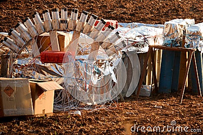 Preparatives for fireworks in the city of Locorotondo, in the so Stock Photo