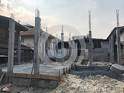 Prepare construction of house Stock Photo