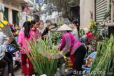 Prepare for lunar new year-Tet Holiday Editorial Stock Photo