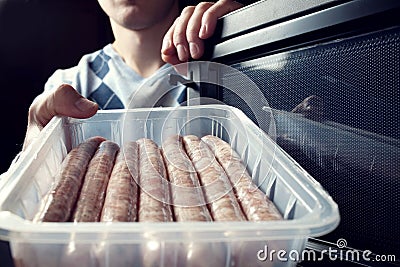 Prepare in the microwave Stock Photo
