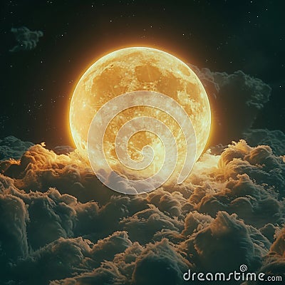 Prepare a piece featuring Bitcoin soaring towards a mystifying moon, with a unique perspective in 3D animation Stock Photo
