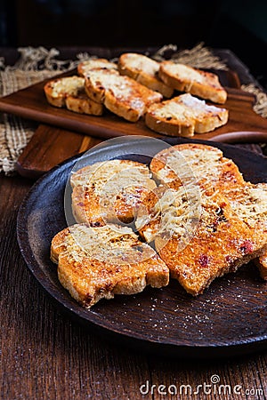 Prepared baking lots of spicy dried shredded pork bread. Stock Photo