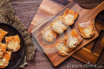 Prepared baking lots of spicy dried shredded pork bread. Stock Photo