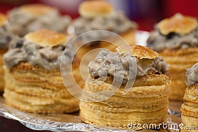 Prepared vol au vent at the caterer Stock Photo