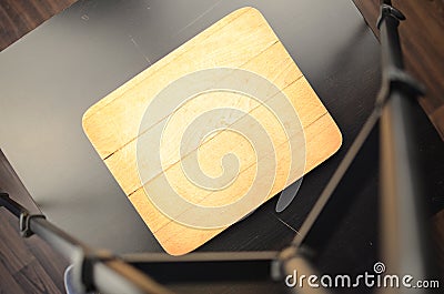 Prepared wooden desk Stock Photo