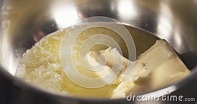 Preparing bechamel sauce melting butter Stock Photo
